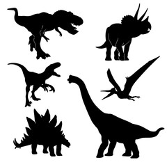 silhouettes set dinosaurs, set dinosaur