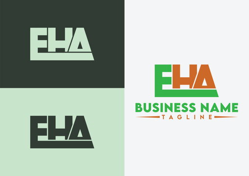Letter EHA logo design, EHA letter logo