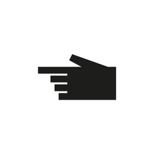 The icon of the hand. The finger points. Pictogram. Simple flat vector illustration on a white background