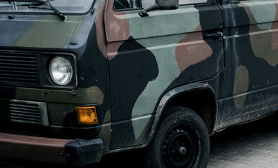  Classic camouflage camper van