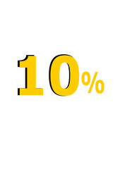 3d text with numbers - 10% - Sales