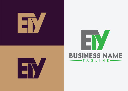 Letter EIY logo design, EIY letter logo