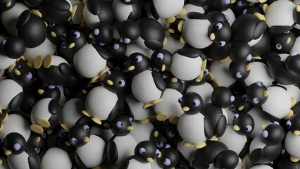 penguins made in 3d