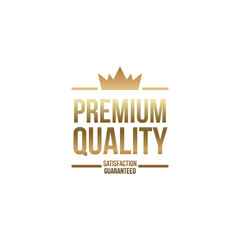 Premium quality guaranteed golden label with crown