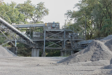 Förderanlage in einem Kalksandsteinwerk, Förderband