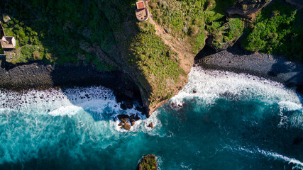 Fotos aéreas de la playa y sendero de la Rambla de Castro en Los Realejos, Tenerife. Dron. © Ruyman