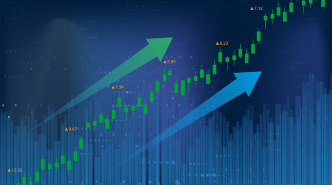 Vector Chart Candlestick Chart How Stocks Work Stock Investment And Business Upward Graph Profitable Investment