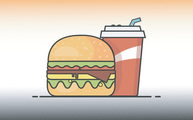 Fast food menu with drinks