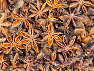 Star anise as background