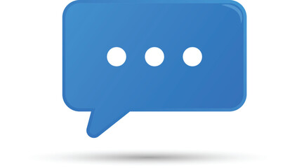 Chat message blue speech bubble icon notification button talk dialog symbol