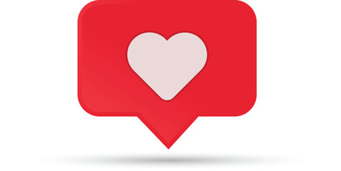 Heart shape or favorite social media notification icon in vectors