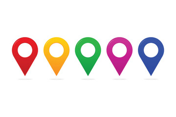 Conjunto de punteros de mapa sobre fondo blanco © Pixelpoint 