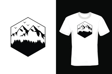 Mountain T shirt design, vintage, typography