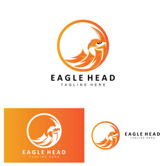 Eagle Head Logo Design, Flying Feather Animal Wings Vector, Product Brand Icon Illustration