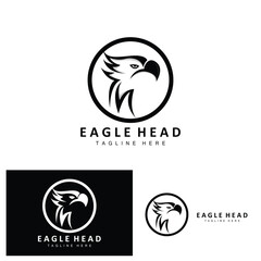 Eagle Head Logo Design, Flying Feather Animal Wings Vector, Product Brand Icon Illustration