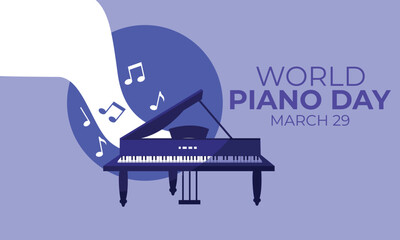 World Piano Day, World Music Day, world piano day march 29 vector illustration