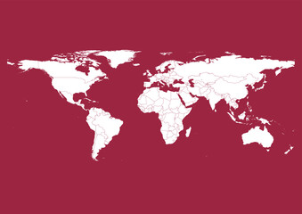 Vector world map - with Big Dip Oâ€™Ruby color borders on background in Big Dip Oâ€™Ruby color. Download now in eps format vector or jpg image.