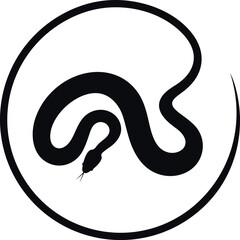 Snake logo. Isolated snake on white background