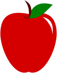 Apple icon on transparent background. Fruit illustration.