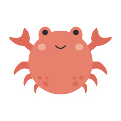 Cancer vector illustration. Cute zodiac sign round icon. Crab, crayfish animal symbol. Isolated.