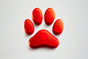 Exceptional cat paw print flat icon for animal apps and websites. Generative Ai