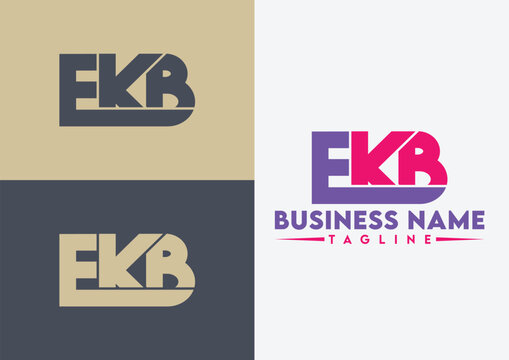 Letter EKB logo design, EKB letter logo