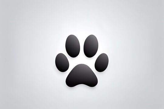 Animal footprint silhouette. Generative Ai