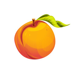 Peach.Natural, fresh, organic fruit.Vector illustration isolated on a white background.