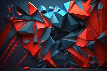 Abstract technology background Blue and red colors, Generative AI