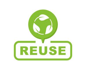 Reuse sign. Reuse cycle. Zero waste - recycle, reuse and reduce. Recycling symbol. Rotation arrow. Vector eco icon.