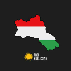 Illustration vector of free kurdistan perfect for print,campaign,etc.