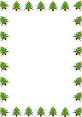 Christmas border with christmas trees. 