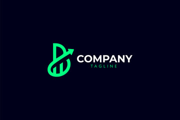 Modern letter b and invest logo design. positive, modern, minimalist, icon, Vector