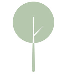 Flat Tree Green Environment Nature Monotone Collection Set