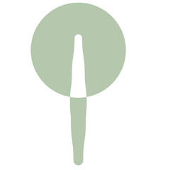 Flat Tree Green Environment Nature Monotone Collection Set