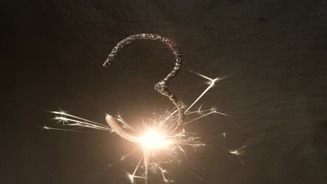 the number three sparkler with a gold metal background loop