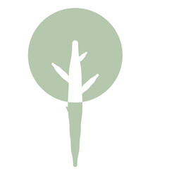 Obraz premium Flat Tree Green Environment Nature Monotone Collection Set