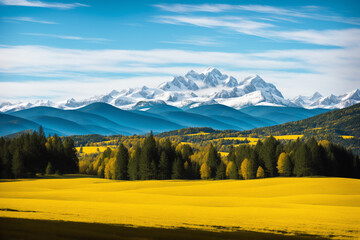 Obraz premium Idyllic Mountain Landscape in the Alps: Springtime Beauty