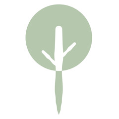 Flat Tree Green Environment Nature Monotone Collection Set