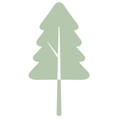 Flat Tree Green Environment Nature Monotone Collection Set