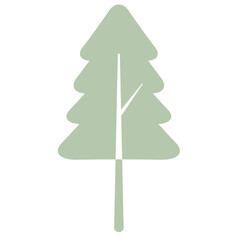 Flat Tree Green Environment Nature Monotone Collection Set
