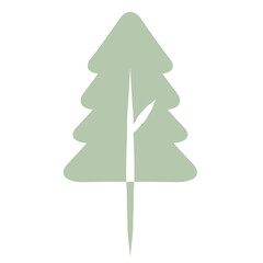 Flat Tree Green Environment Nature Monotone Collection Set