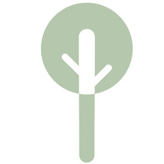 Fototapeta premium Flat Tree Green Environment Nature Monotone Collection Set