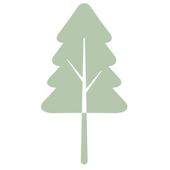Flat Tree Green Environment Nature Monotone Collection Set