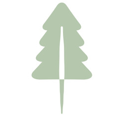 Flat Tree Green Environment Nature Monotone Collection Set