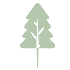 Flat Tree Green Environment Nature Monotone Collection Set