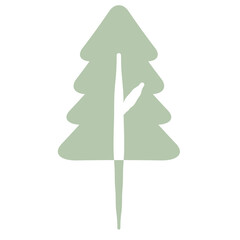 Flat Tree Green Environment Nature Monotone Collection Set