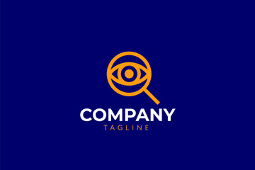 Modern magnifying eye logo design. modern, minimalist, icon, Vector