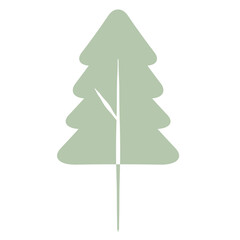 Flat Tree Green Environment Nature Monotone Collection Set