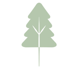 Flat Tree Green Environment Nature Monotone Collection Set